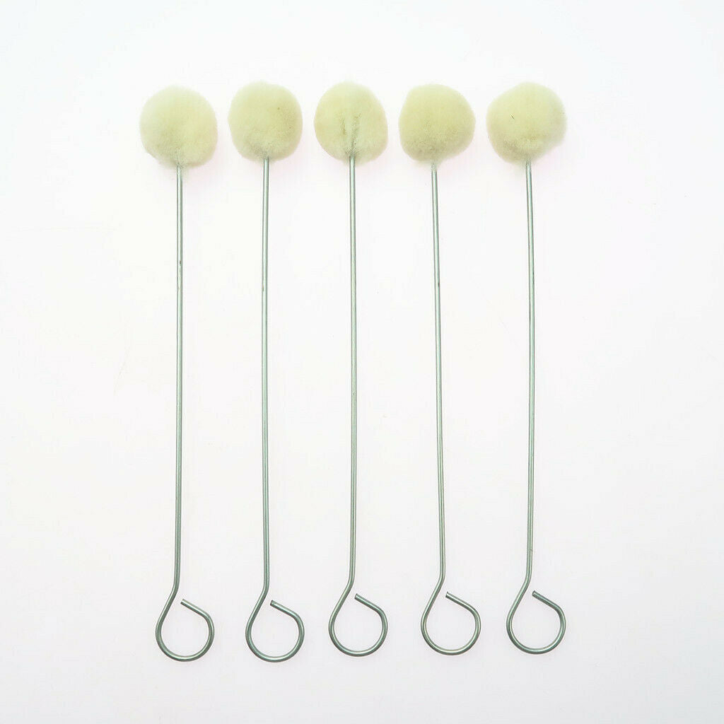 100 Pieces Wool Daubers Assisted Dyeing Ball Brush Leather Tool 15cm with Metal