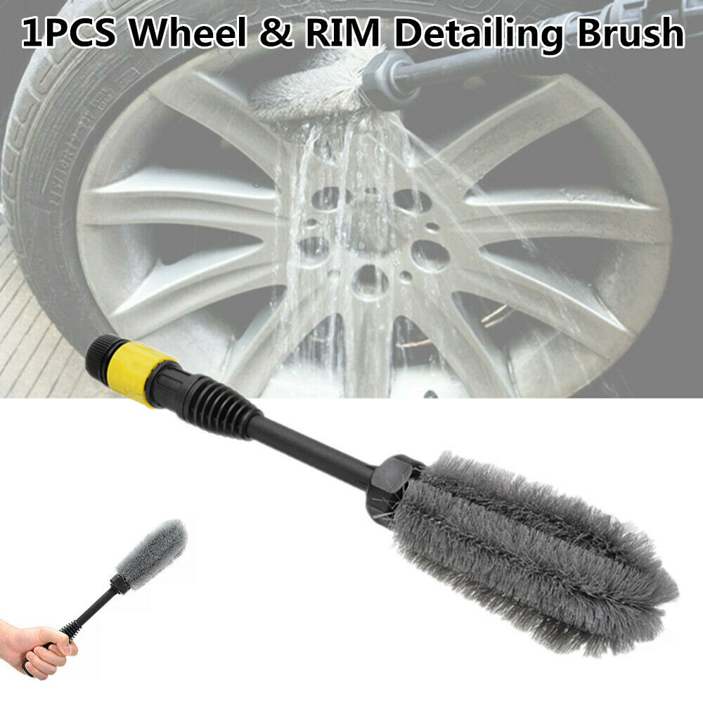 1PC Wheel Cleaning Brush Easy Reach Wheel RIM Detailing 38CM Length Soft Bristle
