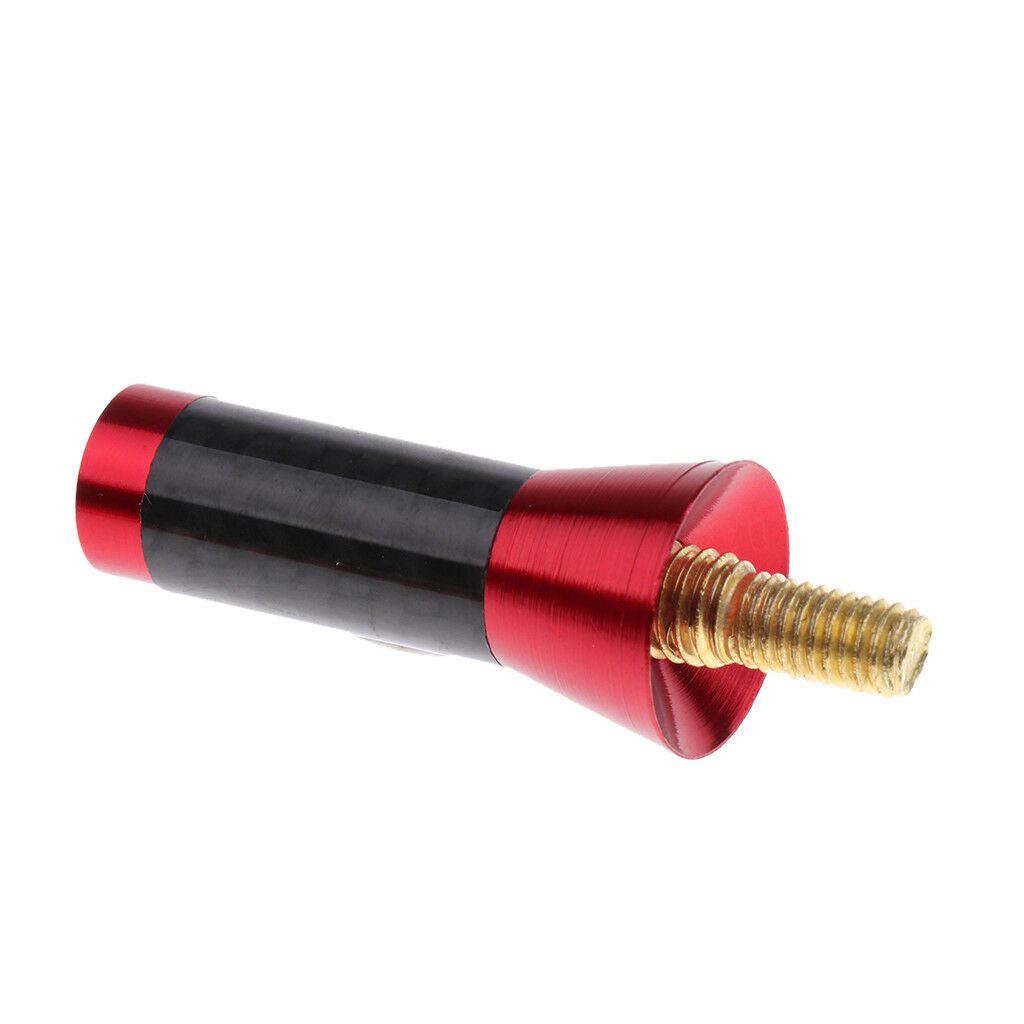 Red Aluminum Carbon Fiber Stubby Style Screw On Short Car Antenna 35mm