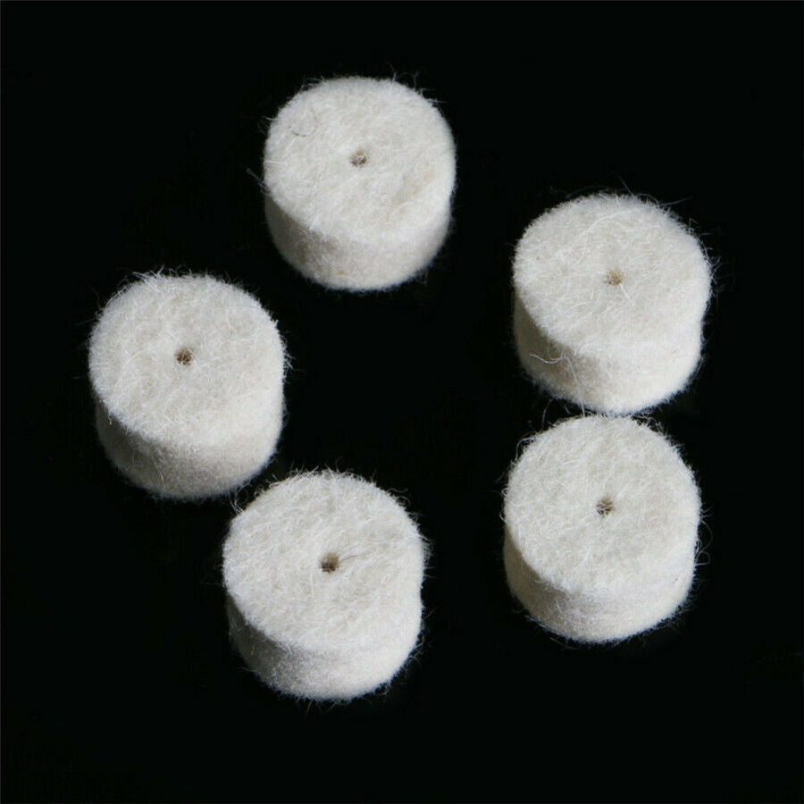 100pcs Wool Felt Buffing Sponge Polishing Pad Kit + 2 Mandrels for Dremel Rotary