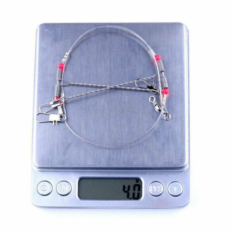 10 High Carbon Fishing Wire Line Rope Wire Safety Snaps Leader Trace With Snap..