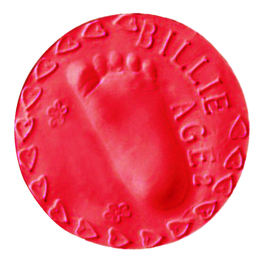 2x Air Drying Clay Baby Handprint Footprint Imprint Casting Fingerprint Red