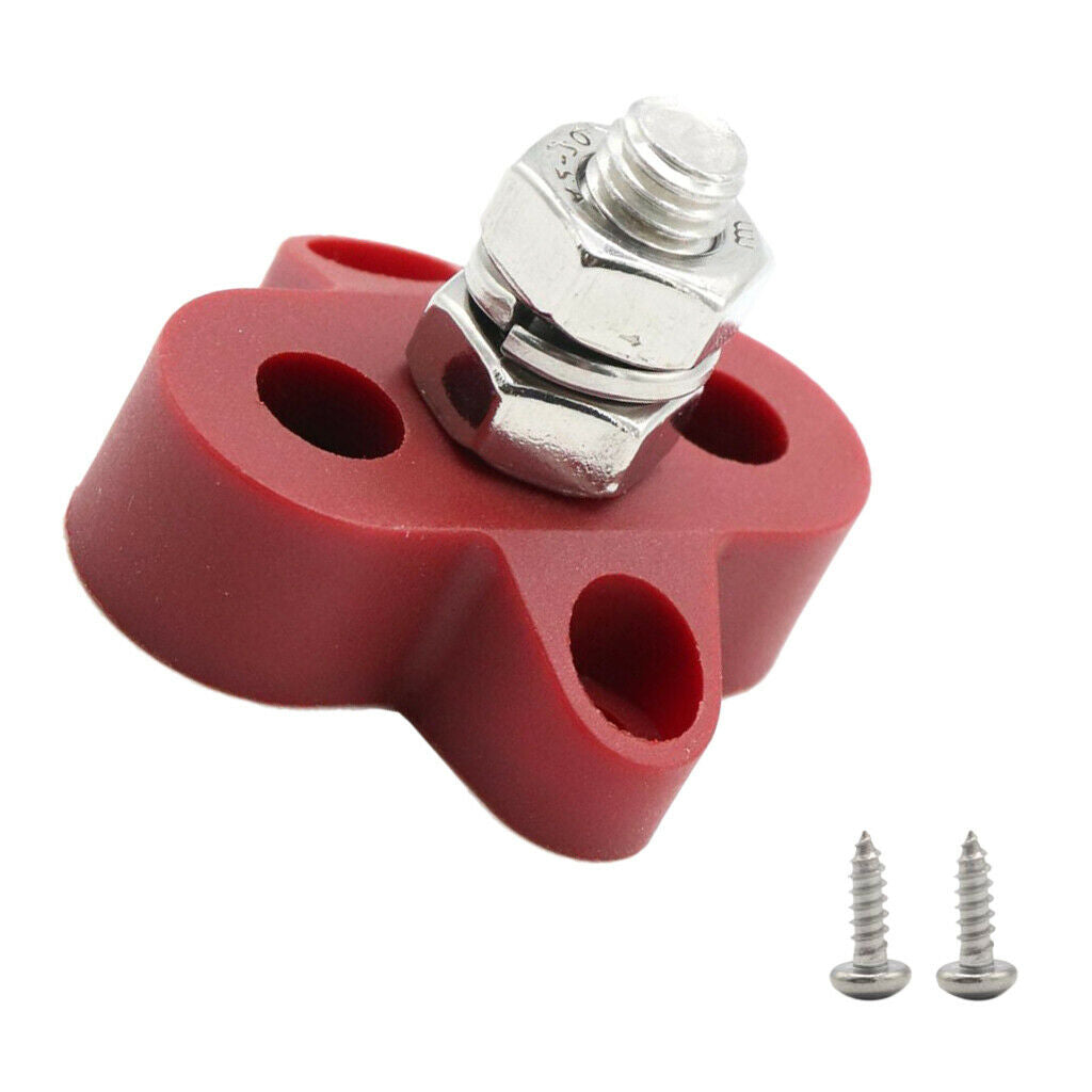 2PCS Truck Boat Bus Bar Single M8 Terminal Positive Power Distribution Stud