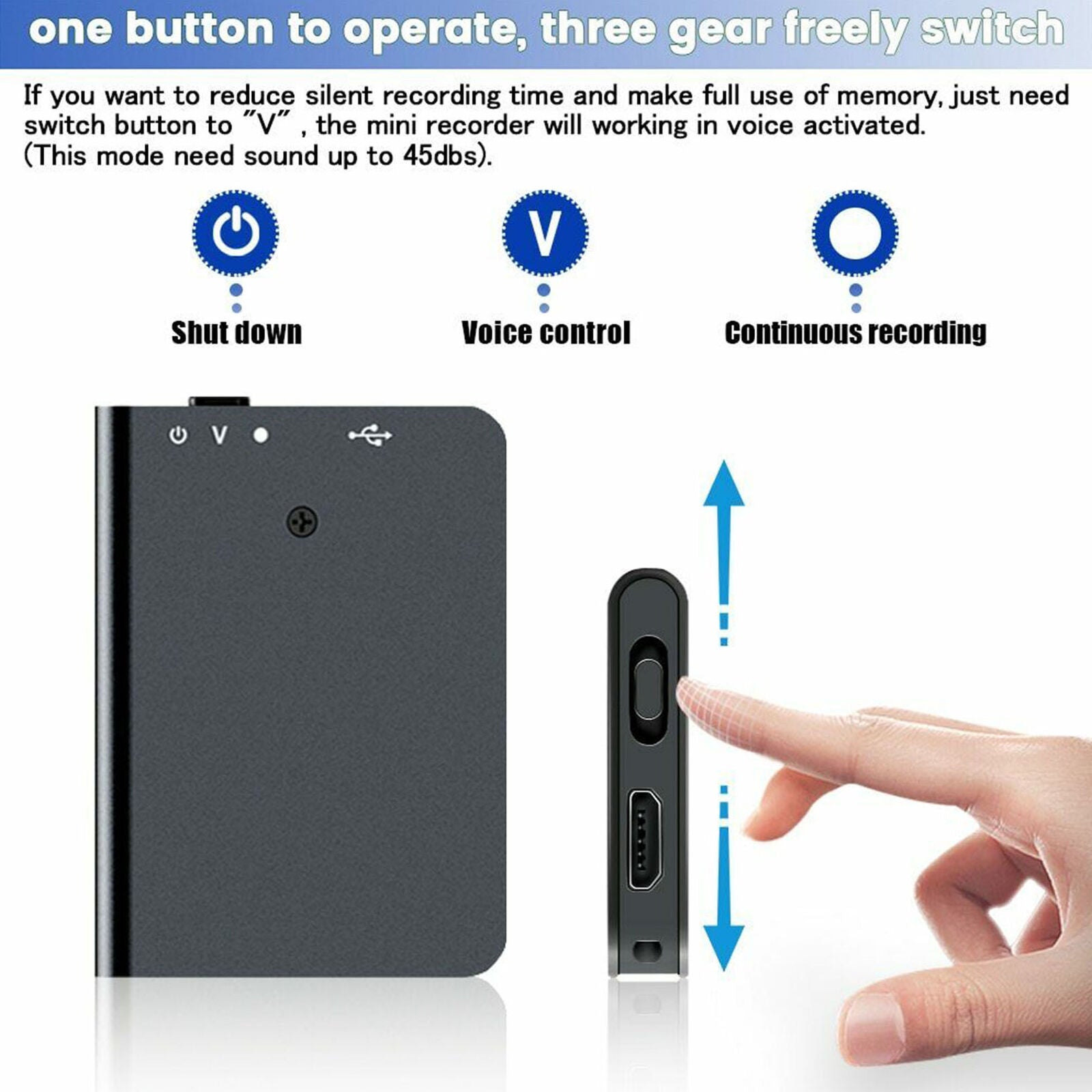 16GB Mini Voice Activated Recorder Small Digital Voice Recorder MP3 Player