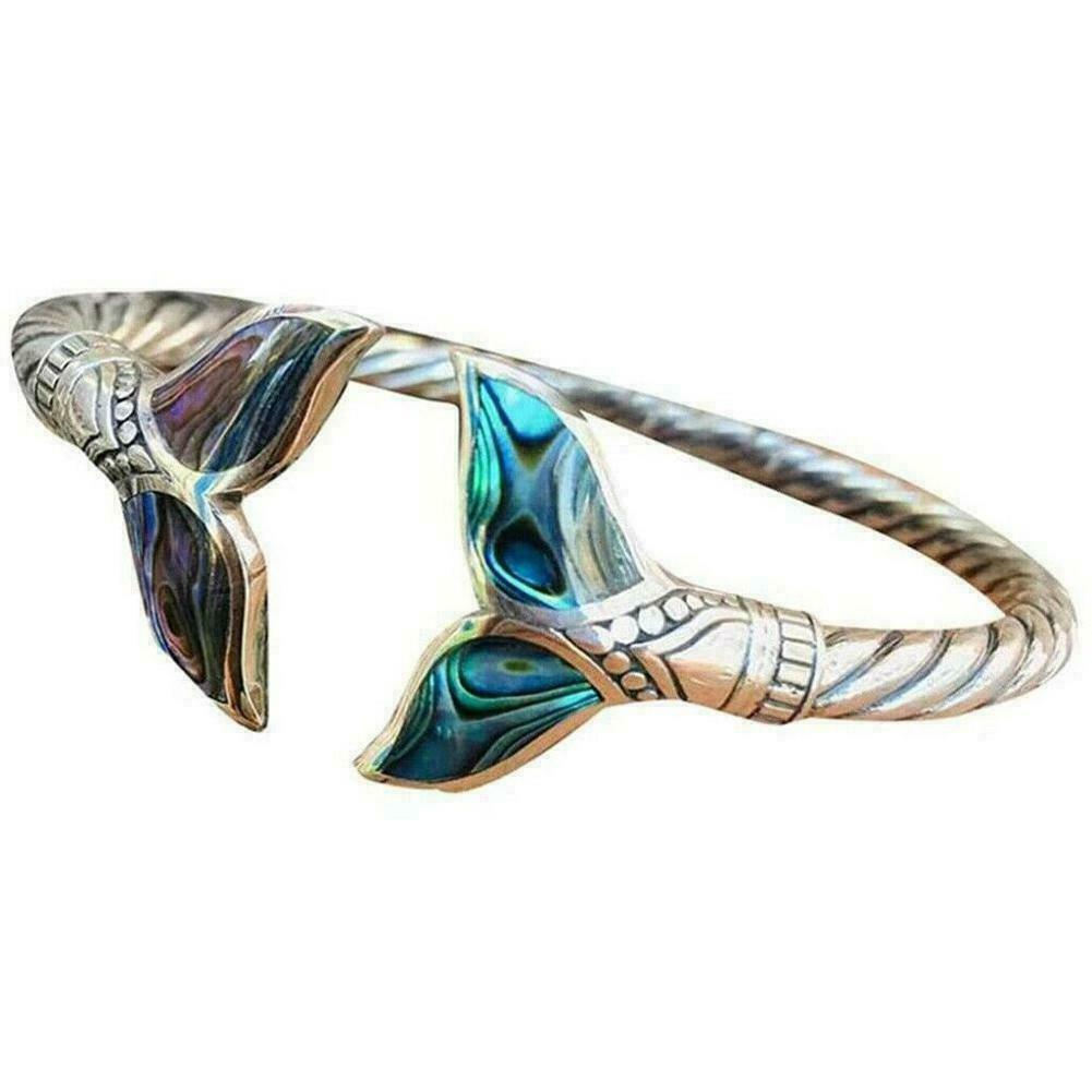 Women Girl Mermaid Tail Bangle Adjustable Ocean Chain New NEW Jewelry Q0S1