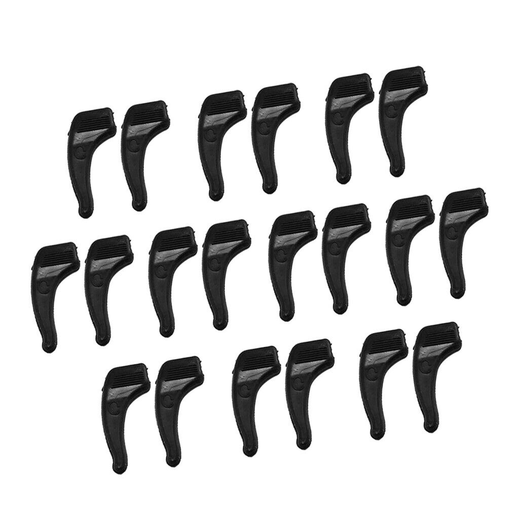 2X 10 Pairs Anti Slip Glasses Ear Hook Tip Spectacles Grip Temple Holder Black