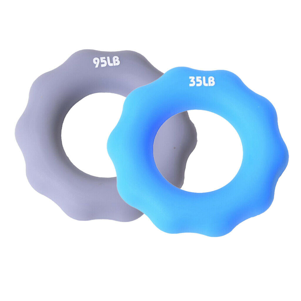 2 Pieces Silicone Hand Finger Grip Ring Muscle Power Training Exerciser
