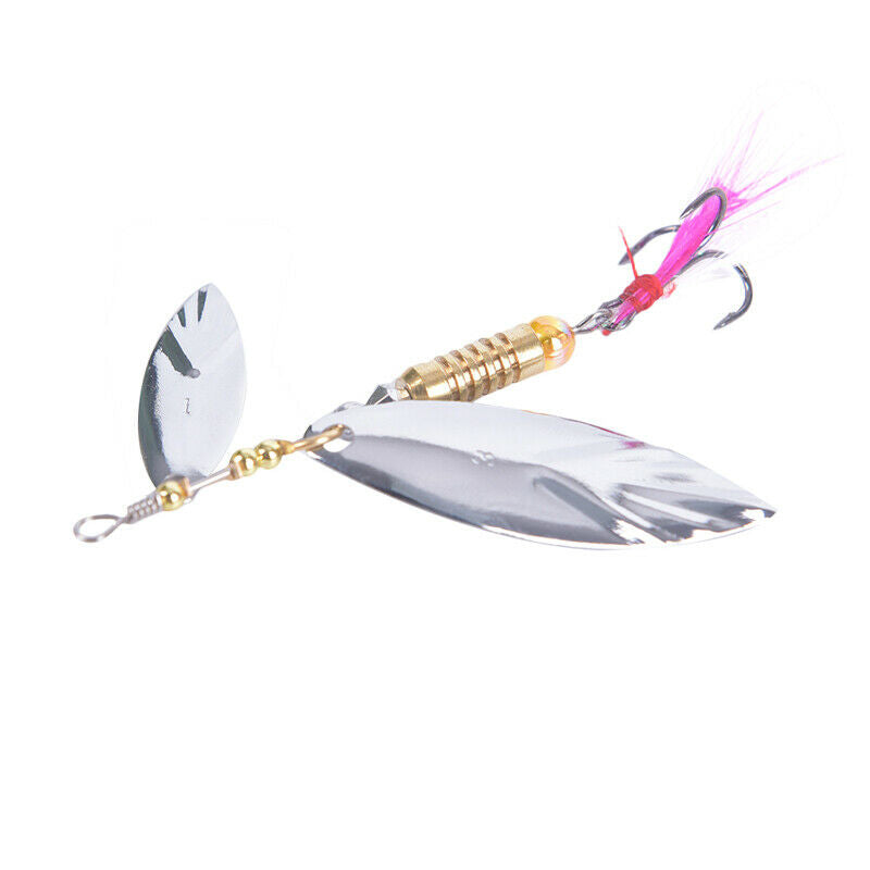 Metal Sliver Rotating Sequins Spoon Lure Spinner Fishing Hard Bait With F.l8