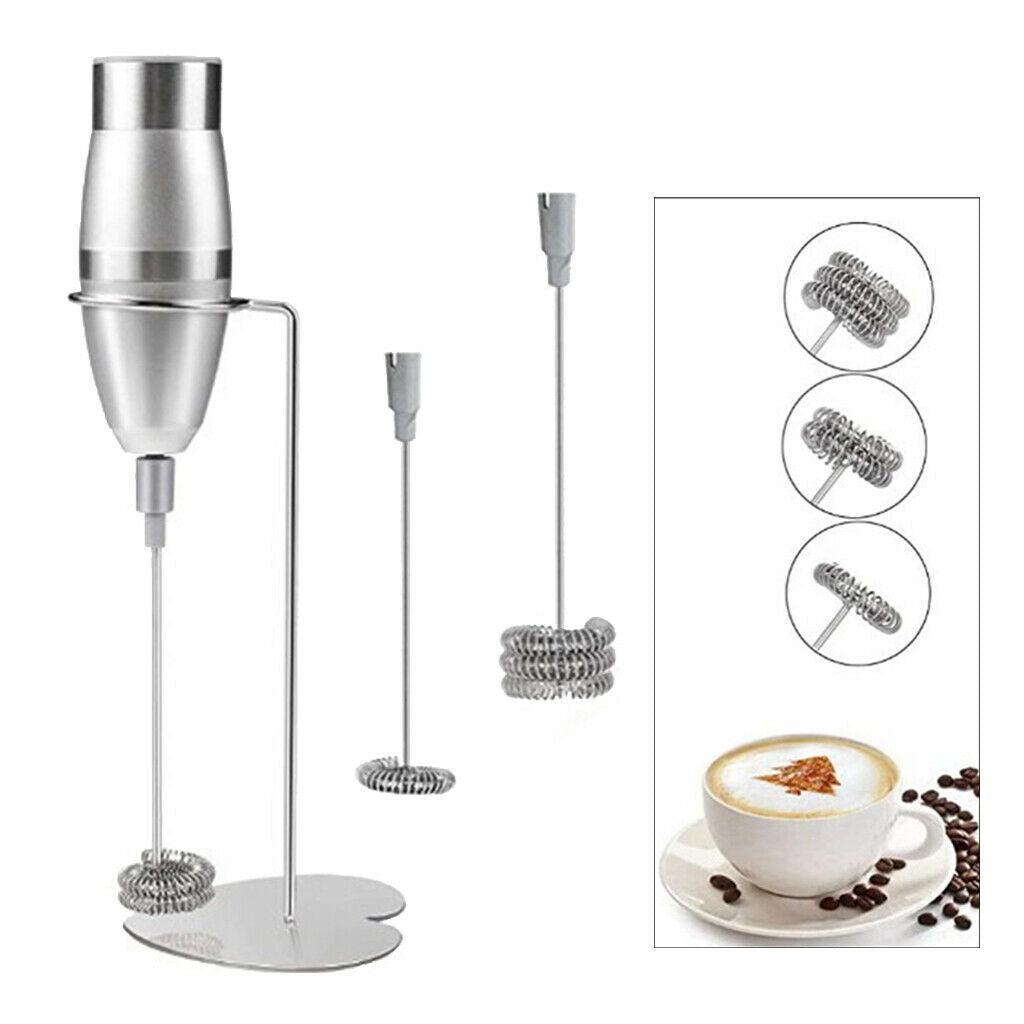 Stainless Steel Milk Frother Handheld Foam Maker Drink Mixer with Whisk Head