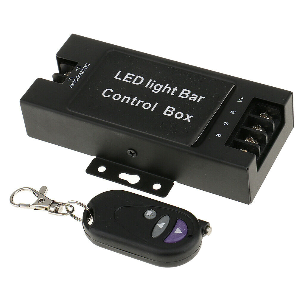 24V Car LED Light Bar Strobe Flash Controller Box w/ Wireless Remote Black