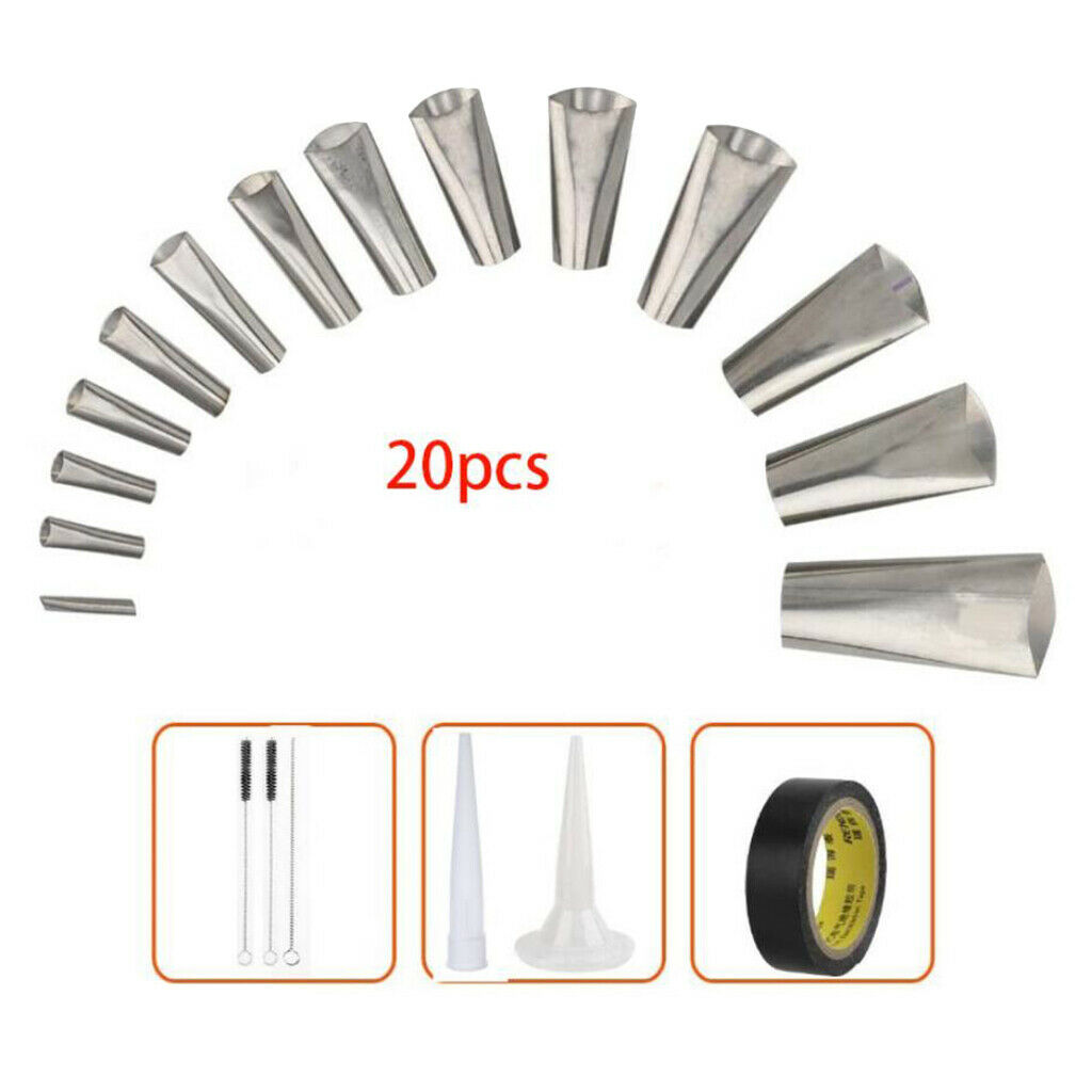 20pcs Caulking Finisher Nozzle STAINLESS Push Rod Caulking Applicator Tool