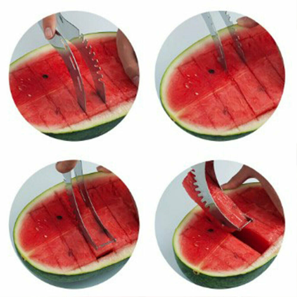 1x Watermelon Slicer Cutter Corer Server Stainless Steel Scoop Tools Frui.l8