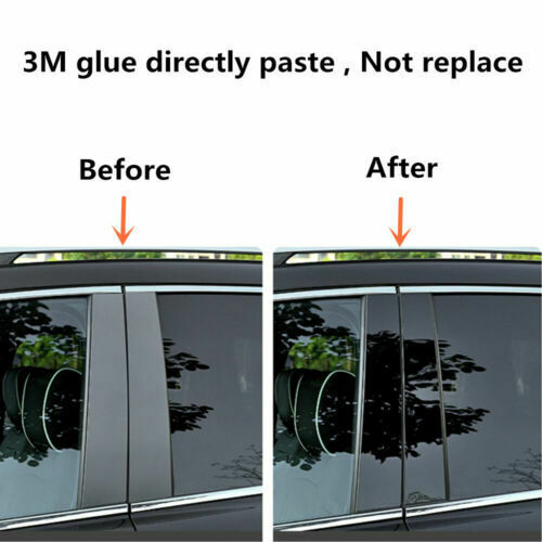 Gloss Black Pillar Posts 6 pcs Door Trim Cover Fit For Hyundai Sonata 2020 2021