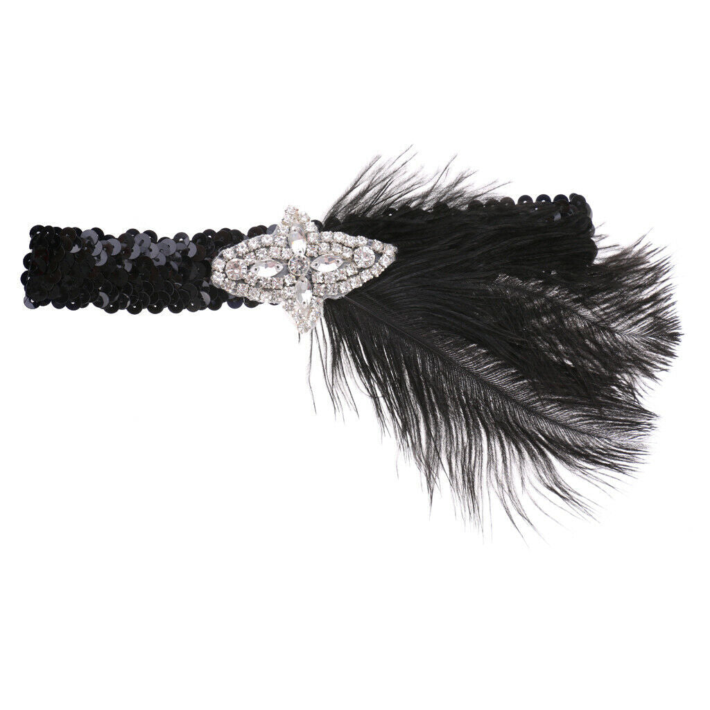 1920s Great   Plume Feather Headband Wedding Ascot Race Headdress