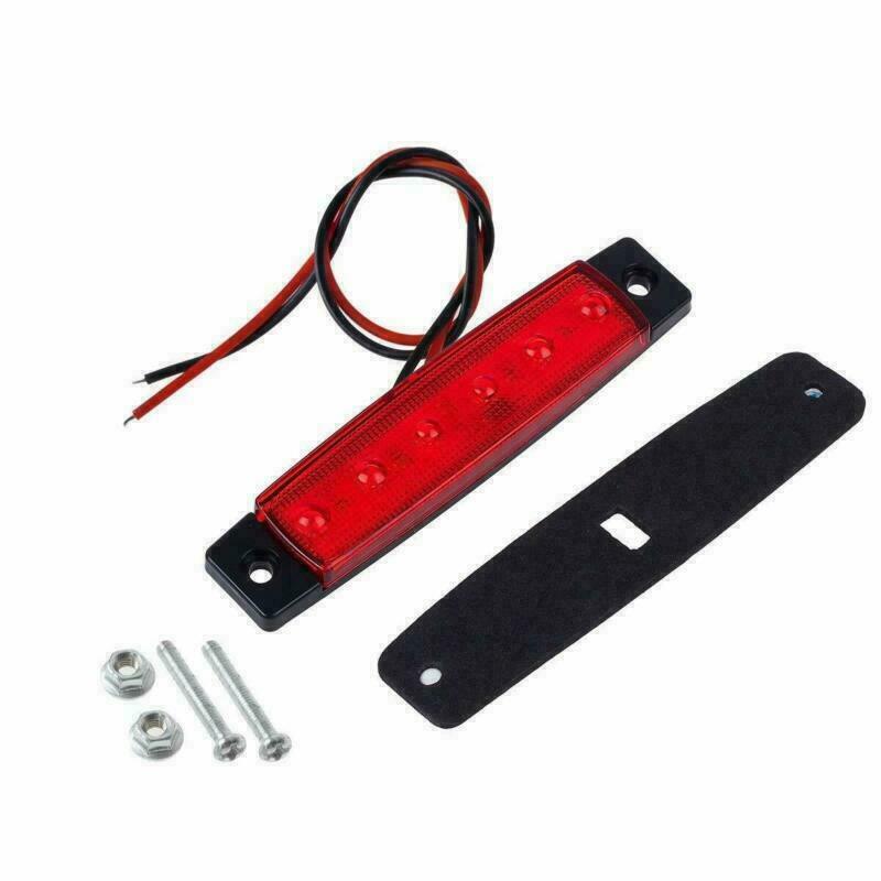20x Red Amber 6LED Side Marker Light Indicators Truck Trailer Boats RV Clearance