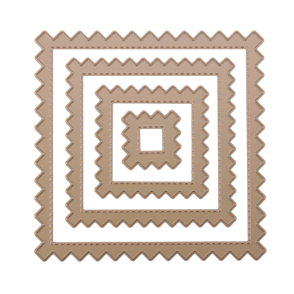 4pcs Square Craft Composite Die Cutting Stencil Scrapbooking Xmas Gift @