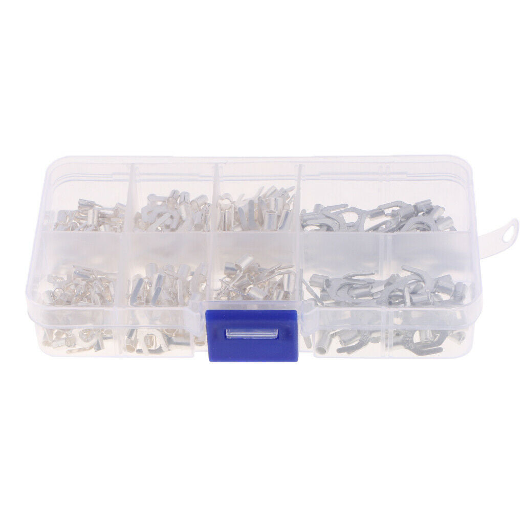 240PCS Non-Insulated Ring U-type Female Terminals Cable Wire Connector Kit