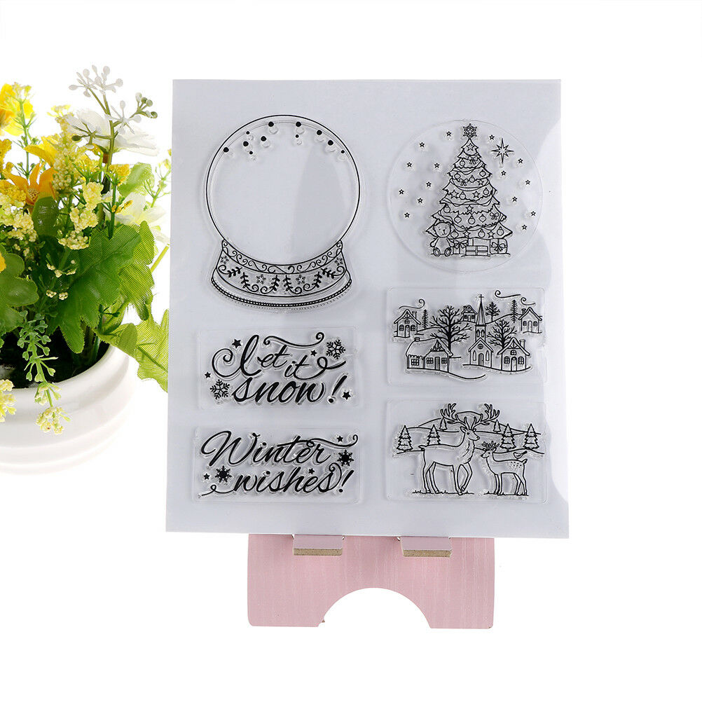 Christmas Crystal ball transparent Silicone Clear Stamp Scrapbook Album De.l8
