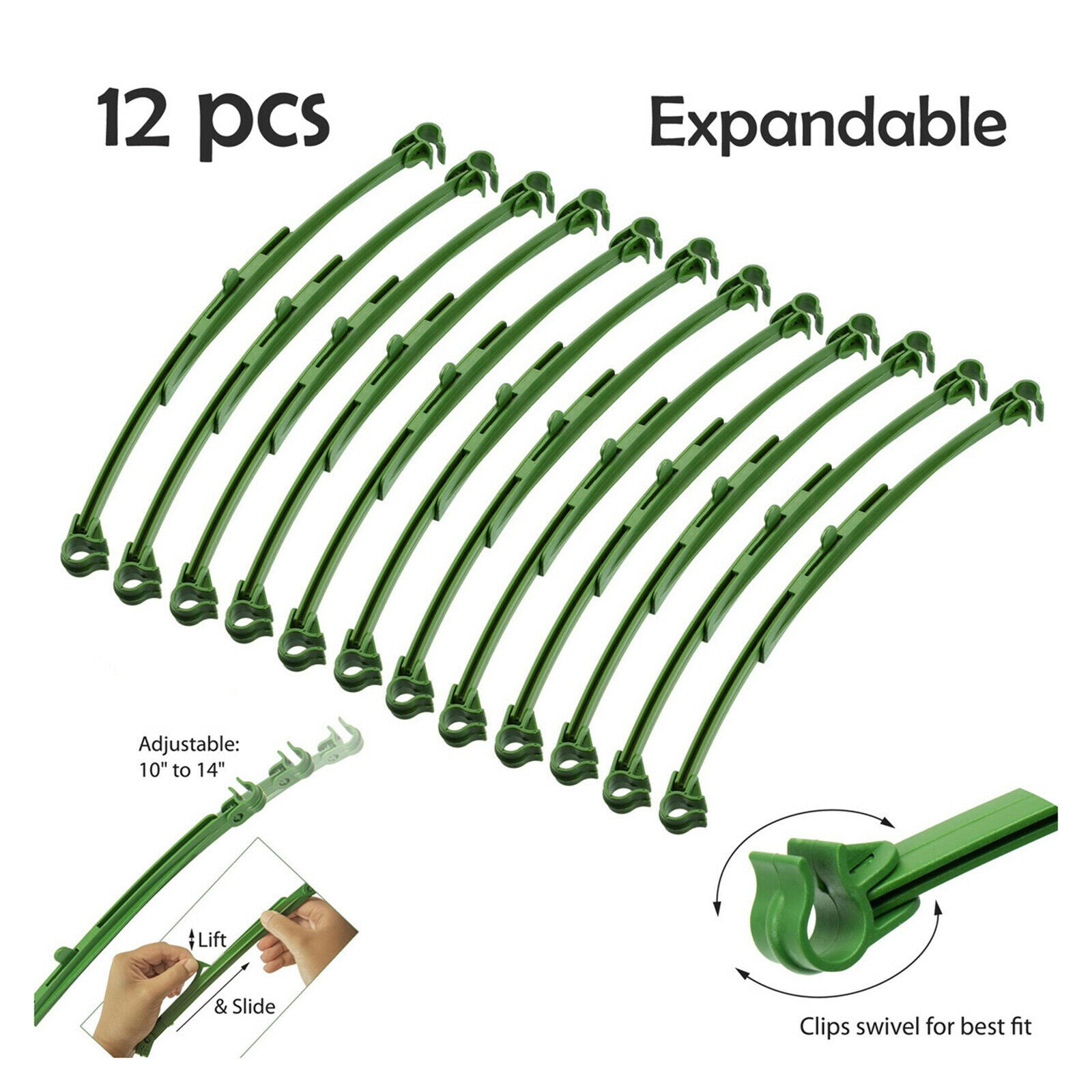 12Pcs Trellis Connector Stake Arms Plastic Garden Stem Support Brackets