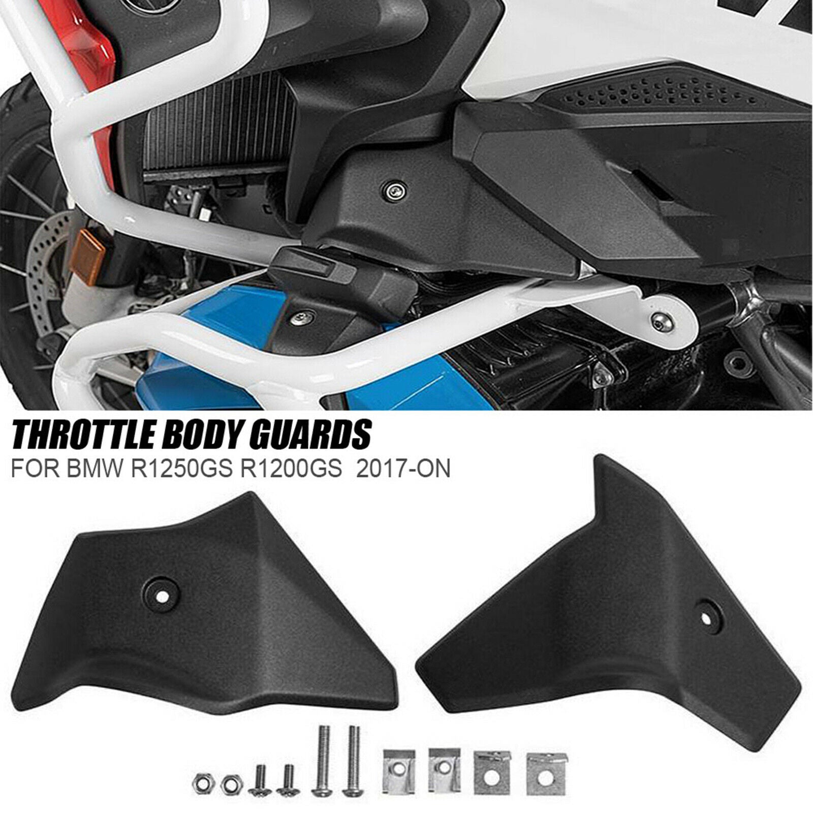 1 Pair Throttle Body Guards Protector for BMW R1250GS R1200GS Black Compact