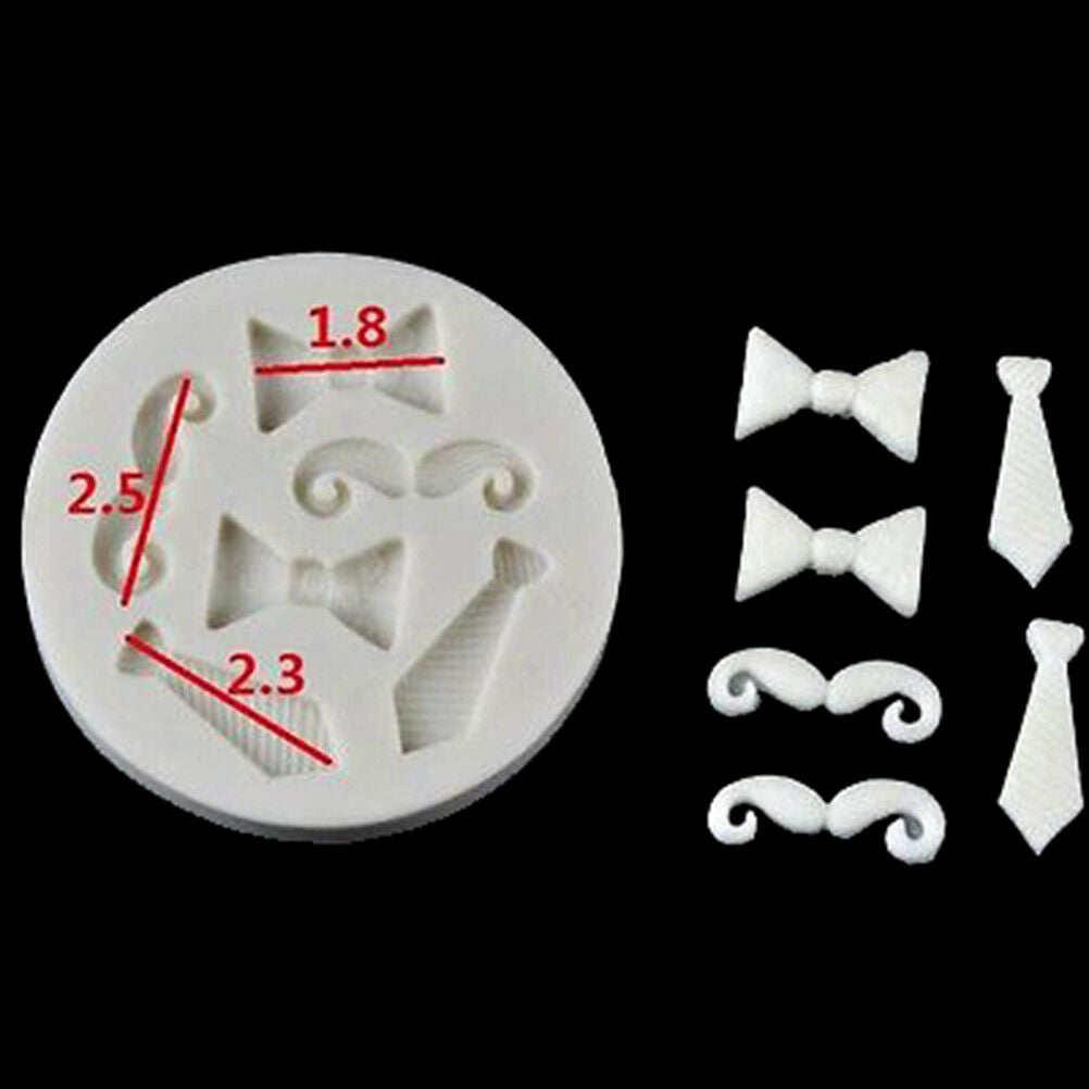 Silicone Beards Mustache Bow Tie Fondant Moulds Cake Sugarcrafts Chocolate Molds