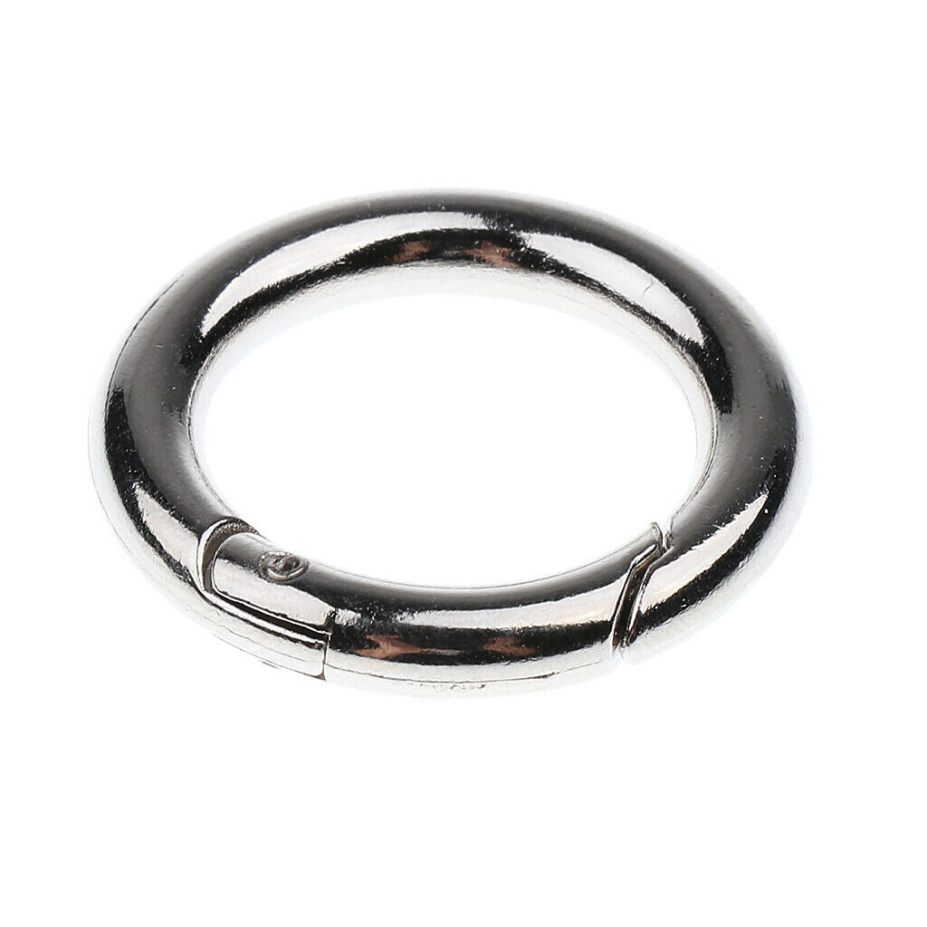 10pcs Key Rings Plated Open Hook Carabiner Ring Connector Keychain 20mm