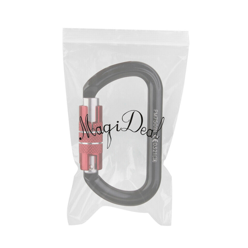 Self / Aut Locking Abseiling Rock Tree Climbing Aluminum Carabiner 24KN Gear