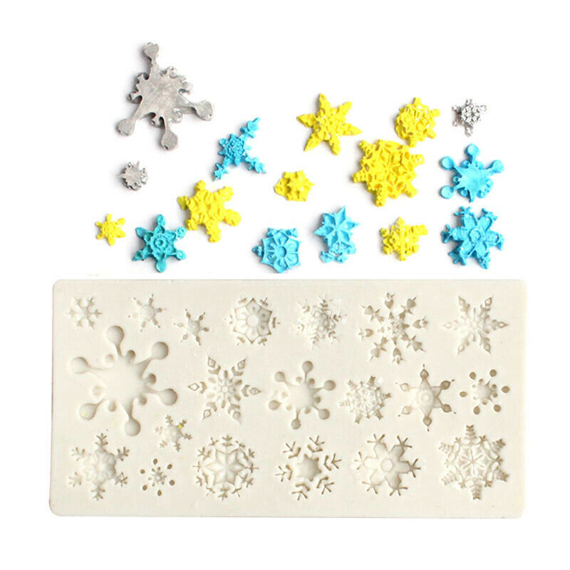 Snowflake Silicone Fondant Cake Mold Soap Chocolate Decorating DIY Mould.l8