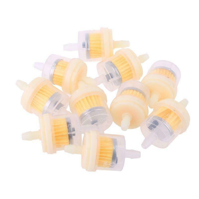 10x 4/25'' 4mm Hose Motorcycle Scooter Gasoline Filter Clear Inline Gas Fuel