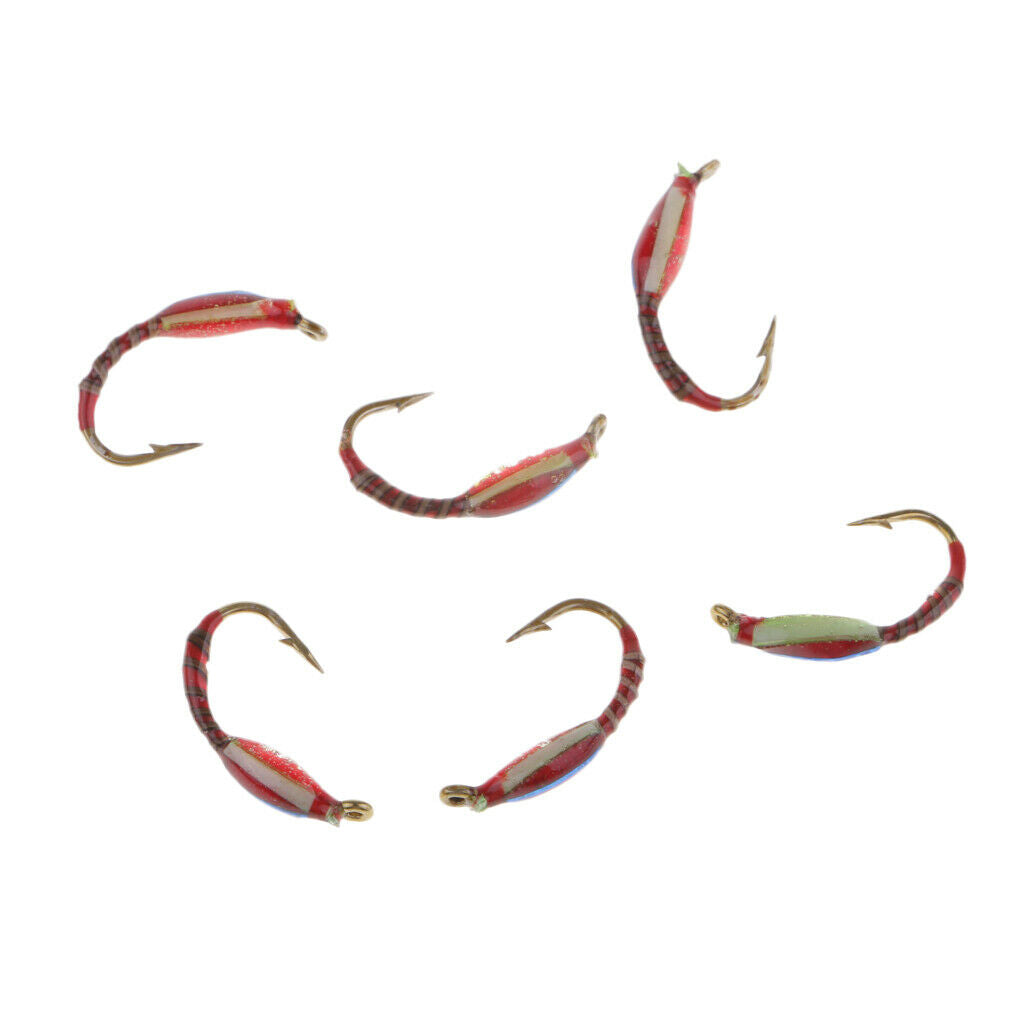 6pcs Nymphs Trout Fly Fishing Flies Dry Flies Fly Fishing Lures Baits