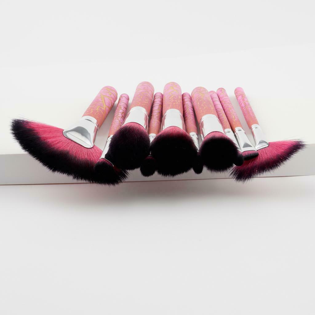 10 Pieces Wood Handle Cosmetic Makeup Brush Powder Foundation Eyeshadow Set
