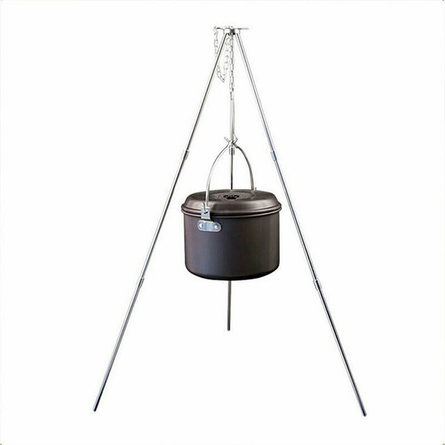 Camping Cooking Tripod Outdoor Campfire Cookware Picnic Pot Holder Tools BH