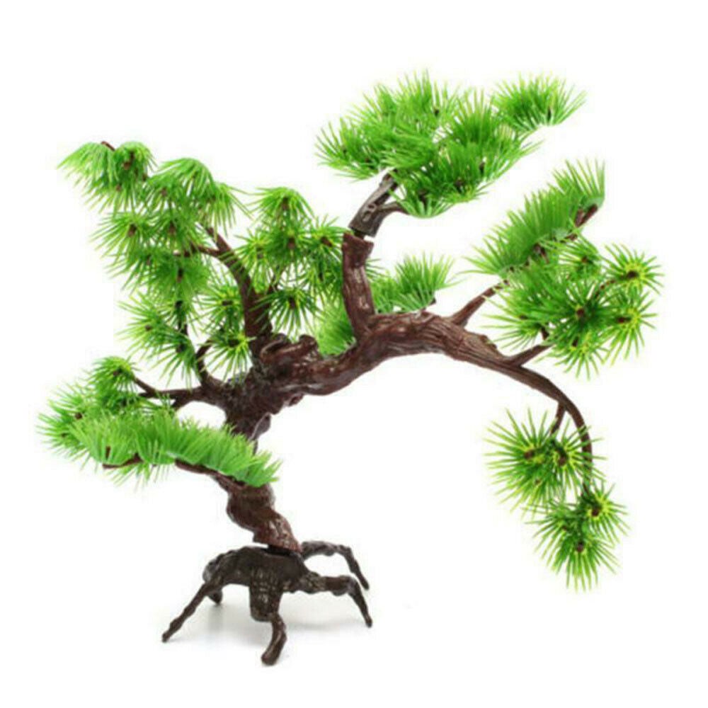 Artificial Plastic Bonsai Pine Tree Fish Tank Decors Aquarium Home Accessory *1