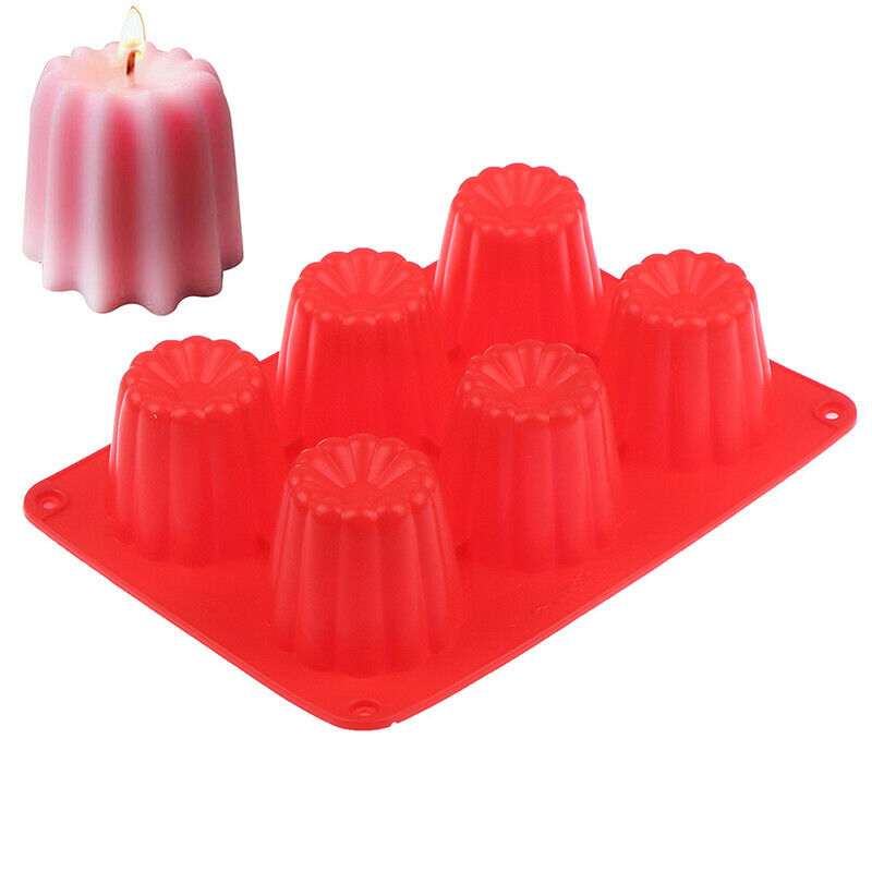 DIY Silicone Candle Mold For Handmade Making Cylinder Aroma Wax 6 Cavity .l8