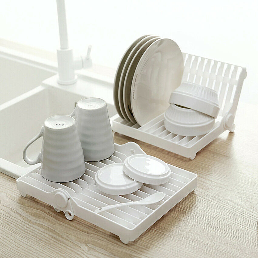 Large Plastic Dish Plate Utensil Drainer Rack Kitchen Washing Up Draining Holder