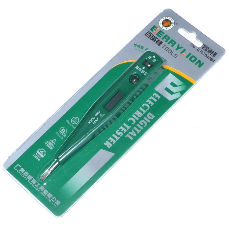 Digital Voltage Detector Pen+Light Indicator AC/DC 500V Electric Test Pencil