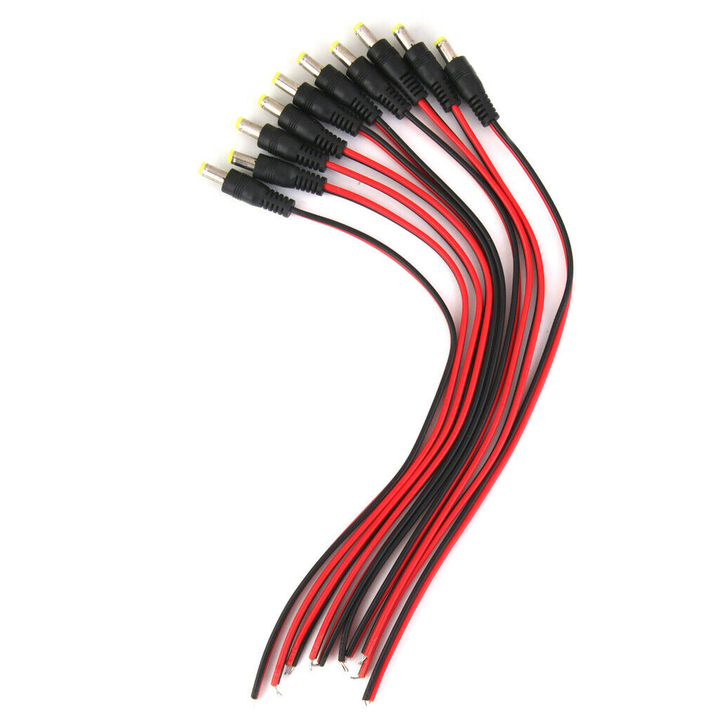 10piece 2.1mm X 5.5 Mm Dc Power Pigtail Cable Male Plug For Led Light Strips