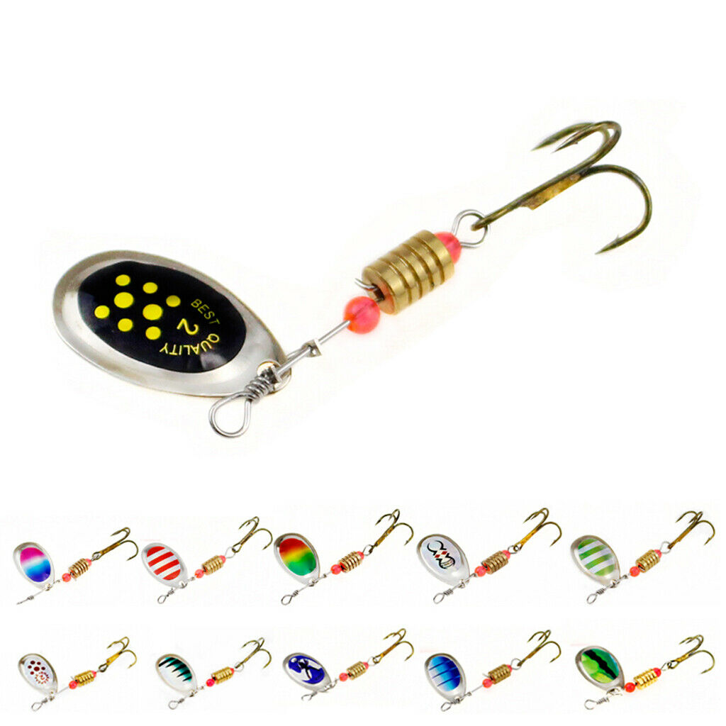Pack of 10 Metal Fishing Jigs Sequins Baits with Treble Hooks Saltwater