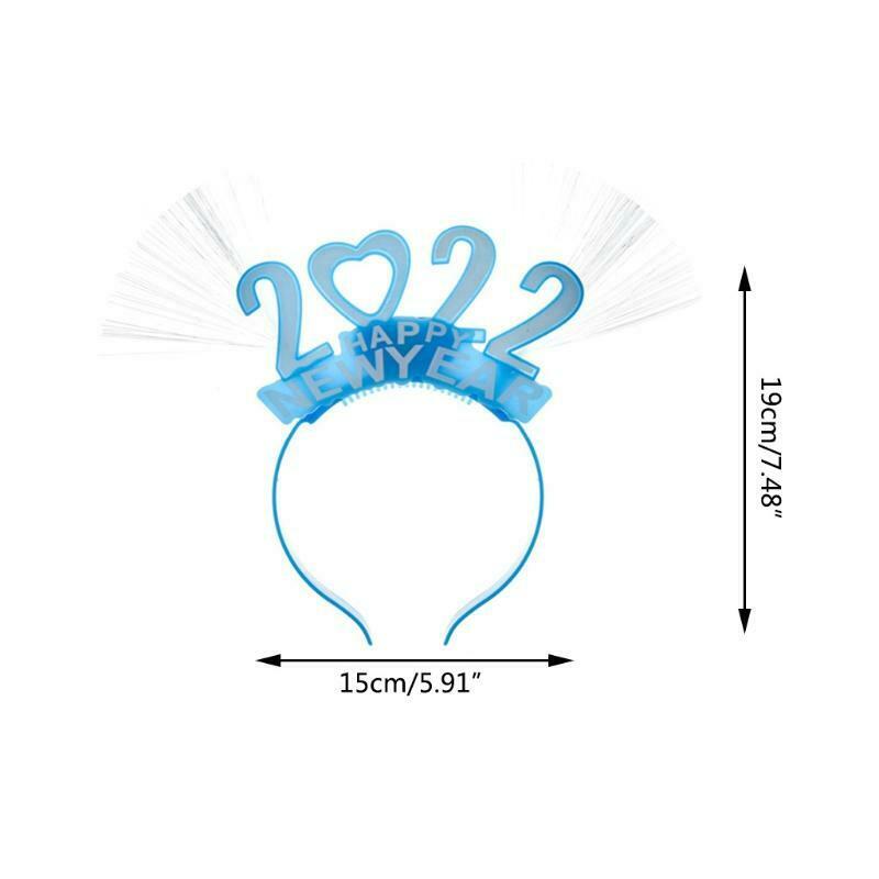 Glowing Happy New Year Headband 2022 Luminous Headband Decoration Party Favors