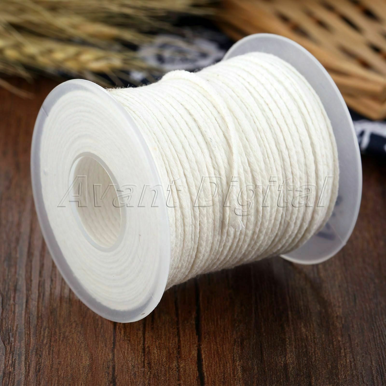 Durable Cotton Wicks Cores DIY Making Supply Square Braid Candle Wick 1Roll