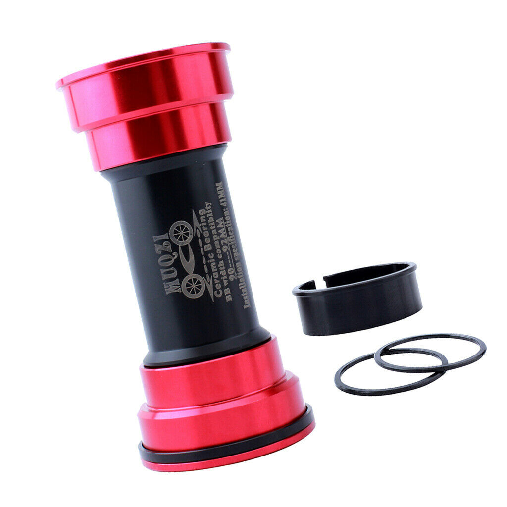Bike Bottom Bracket Bicycle Replacement BB90-92 Ceramic Axis Shaft Red