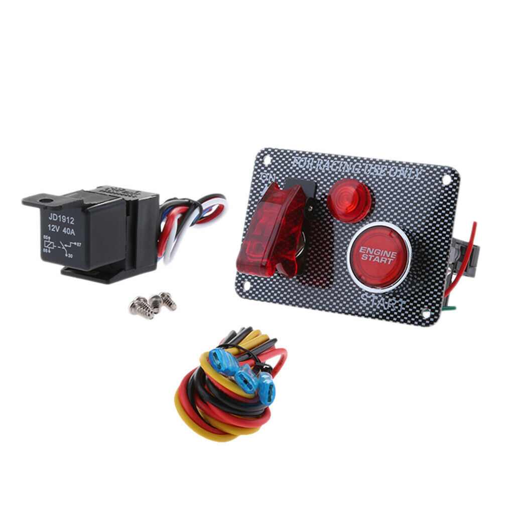 3 in 1 12V Racing Car Ignition Switch LED Toggle Switch Button Panel Kit