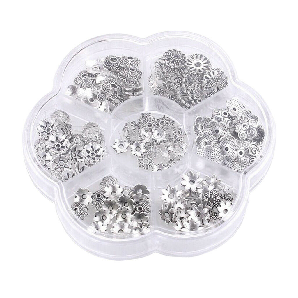 140pcs Tibetan Style Flower Torus for Beads Pearls Round Balls Spacers Charm