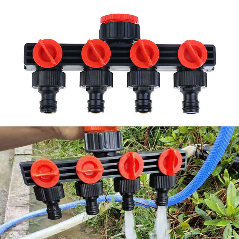 Garden Hose Pipe Splitter Drip Irrigation Garden Tool 4 Way Water Tap ConnecBDA