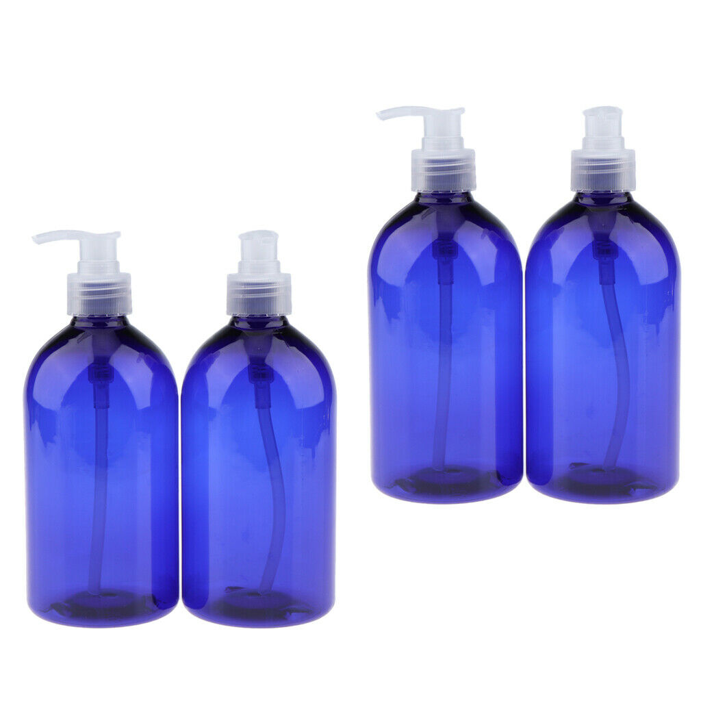 Large Cosmetic Pump Bottles Shampoo Empty Lotion Travel Dispensers (4Pcs, 500mL)