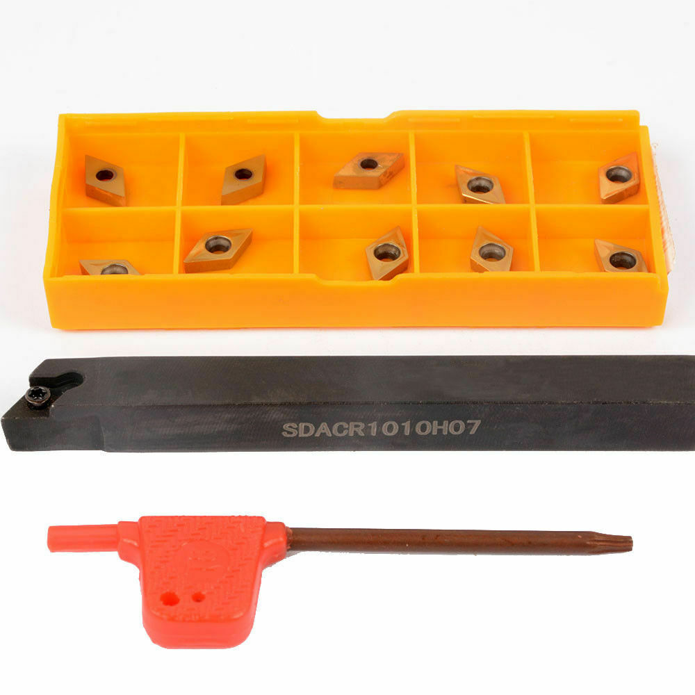 SDACR1010H07 + DCMT070204 BP010 10x100mm Lathe External Turning Tool Holder
