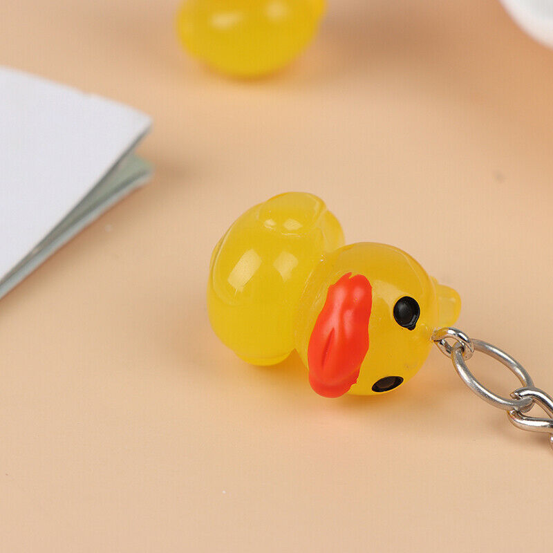 2pcs Cute Little Yellow Duck Keychain Women Girls Car Keyring Jewelry Gif.l8