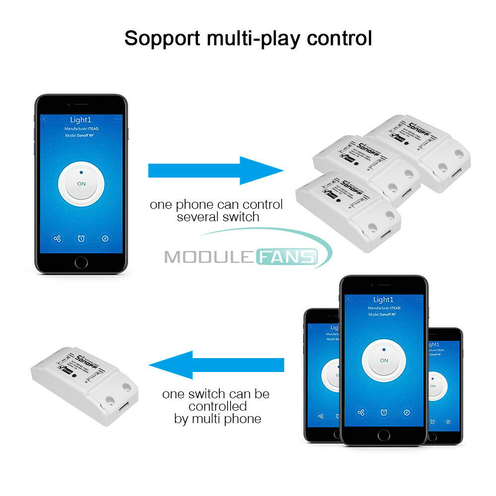 90-250V Sonoff WiFi Wireless Smart Switch Module ABS Shell for Home DIY Android