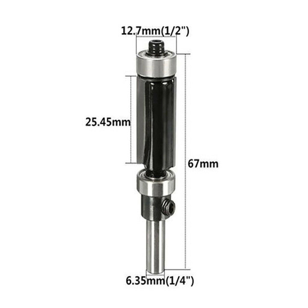 Flush Trim Router Bit with 6.35mm(1/4inch) Shank Professional Woodworking Cutter