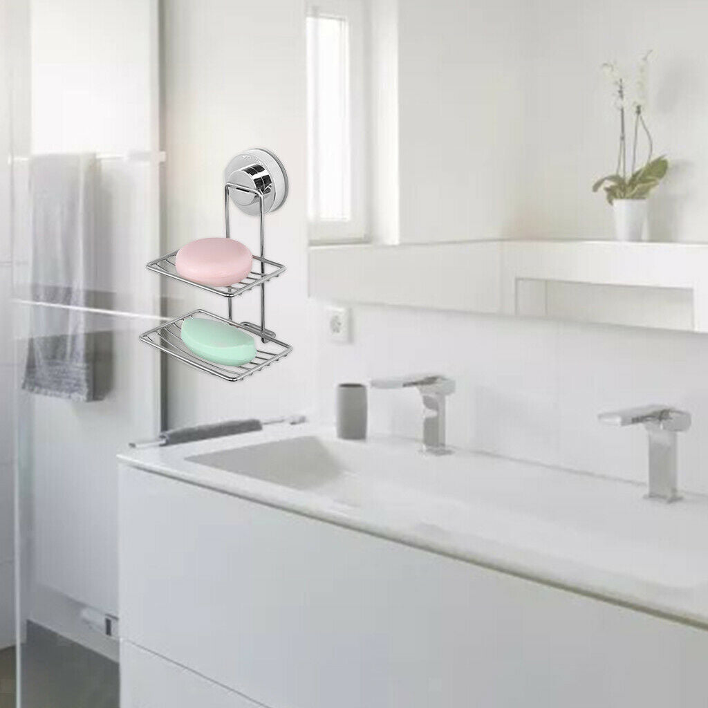 Bar Soap Holder Drainage Soap Dish Sponge Holder Storage Rack Nail-Free